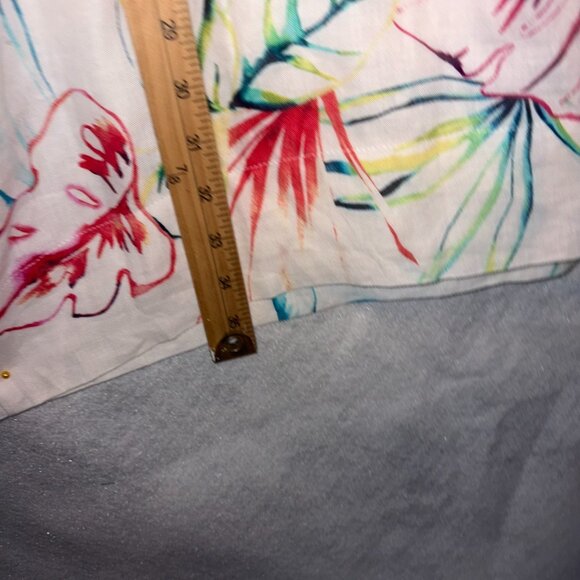 Tommy Bahama Dress Womens L White Floral Linen Halter Beach Resort Vacation - Picture 7 of 8